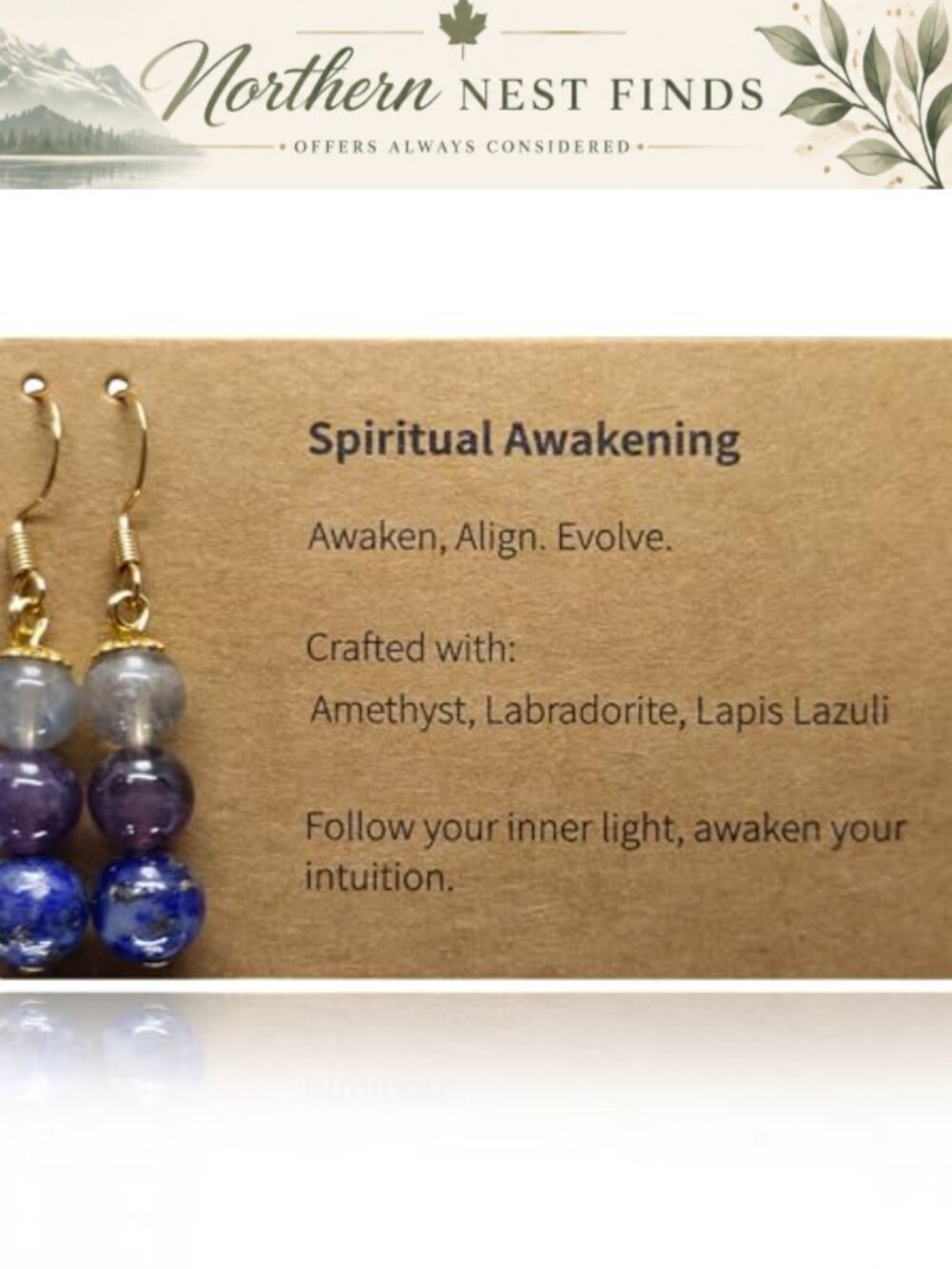 Gemstone Drop Earrings 8mm 18k Gold Plated 925 Sterling Silver